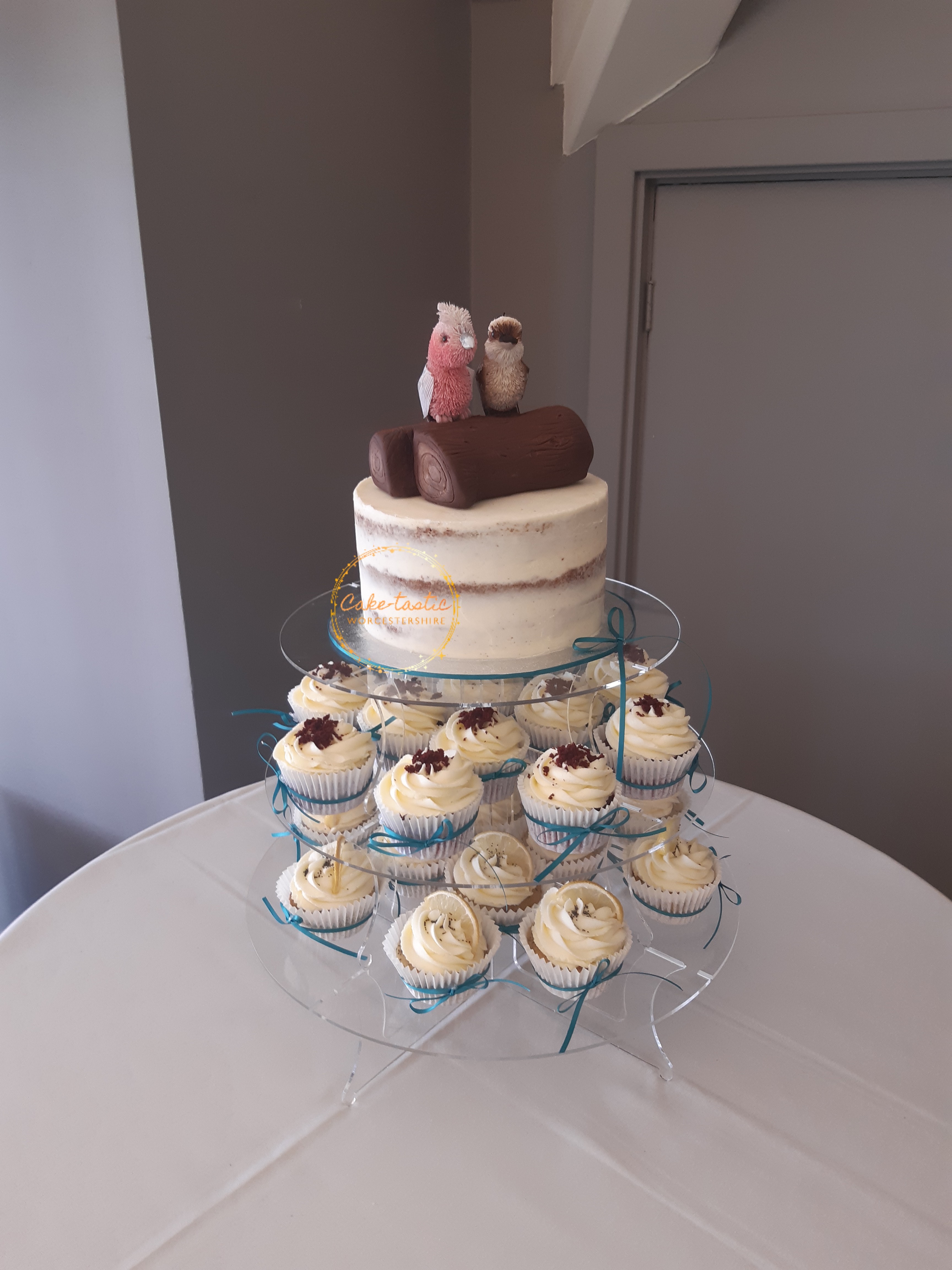 Cupcake Semi-Naked Wedding Cake