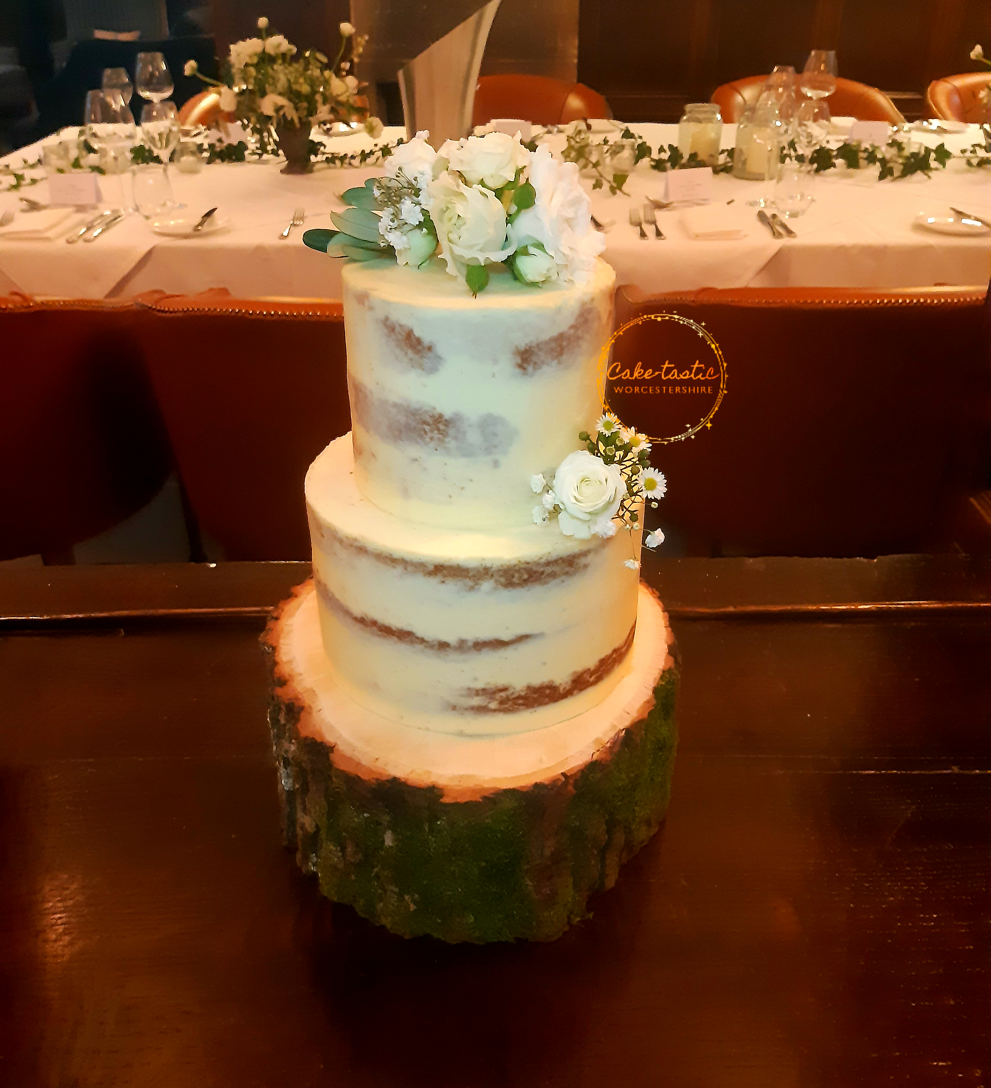 Two Tier Semi- Naked Wedding Cake