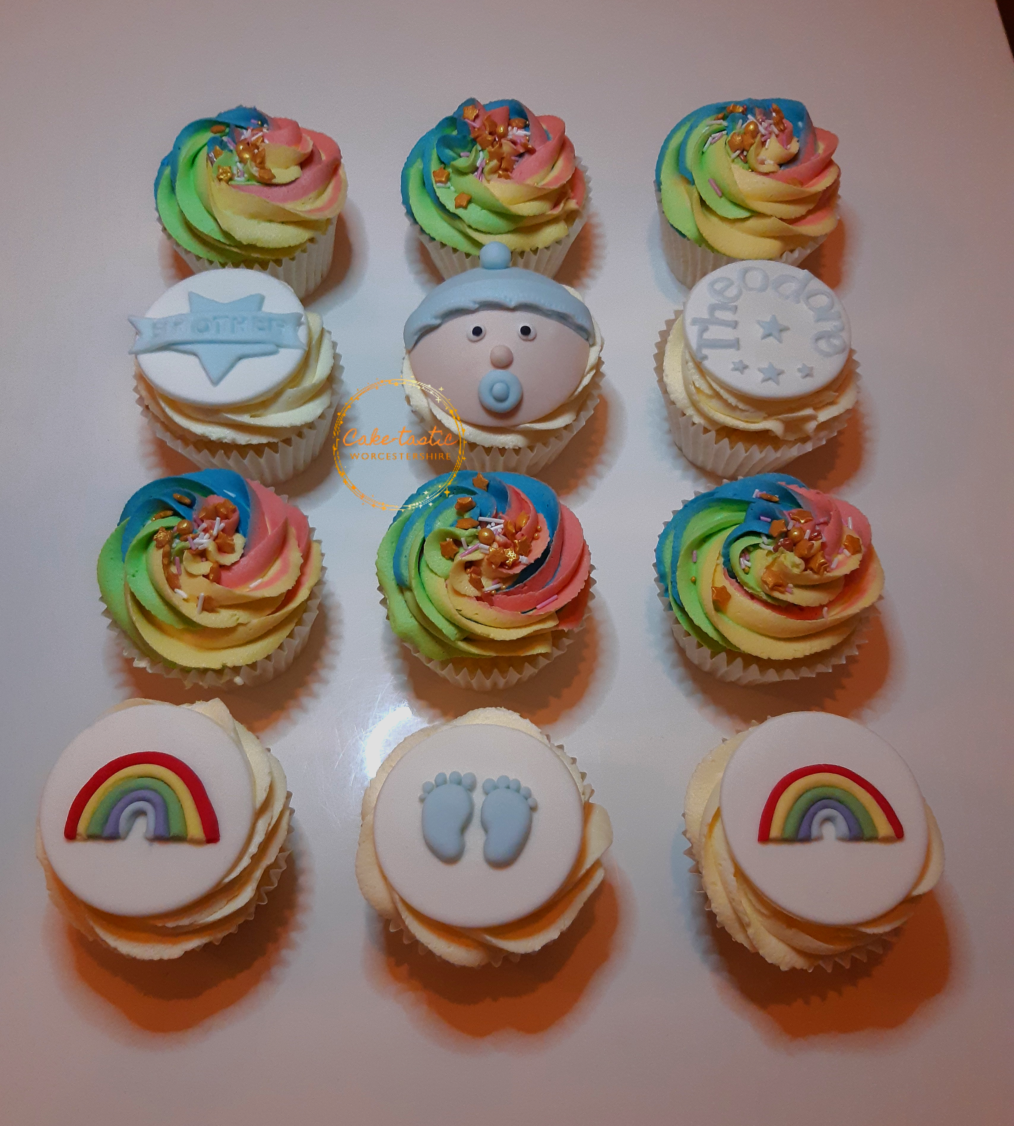 New Baby Rainbow Cupcakes
