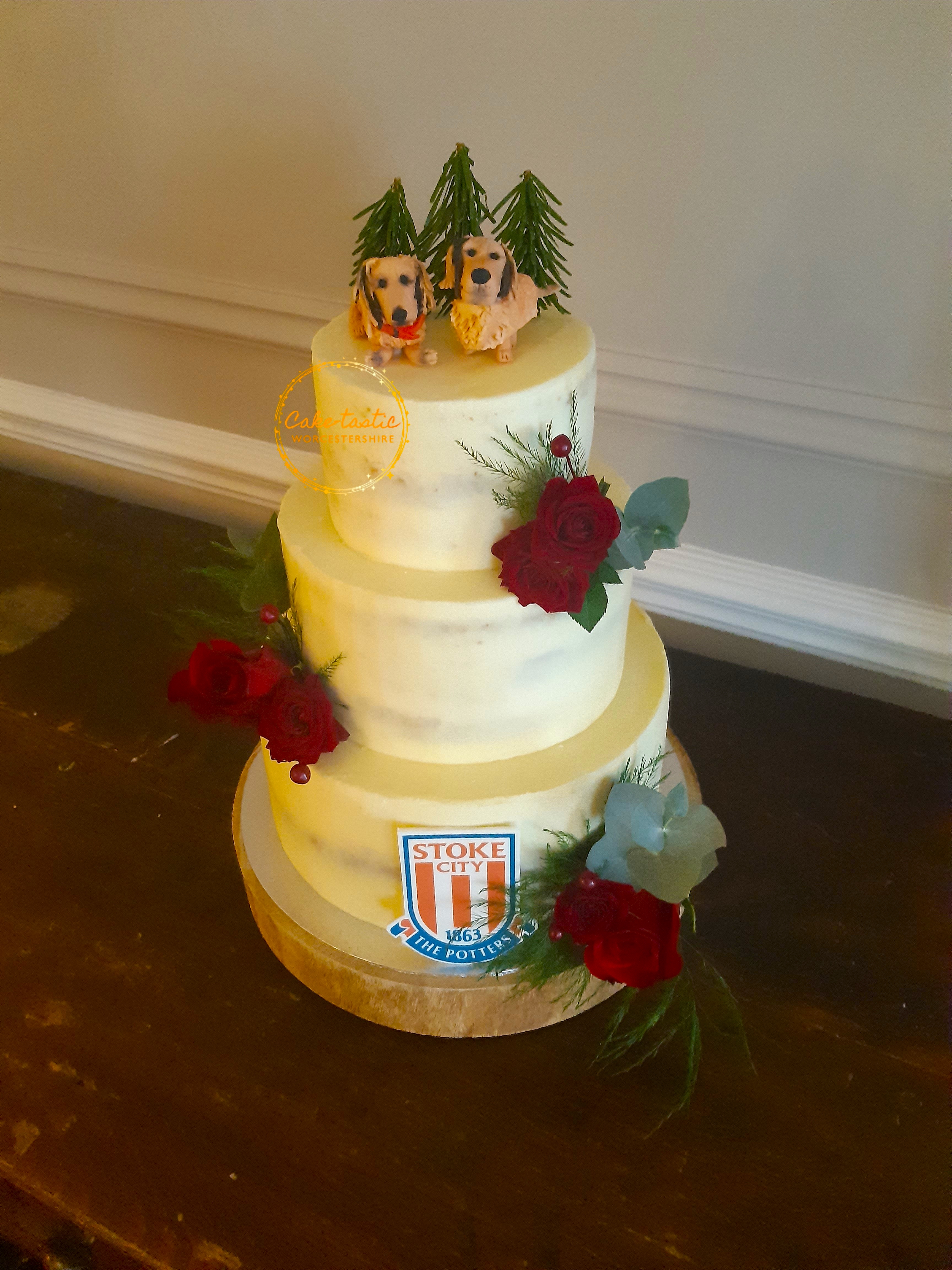 Three Tier Semi-Naked Wedding Cake