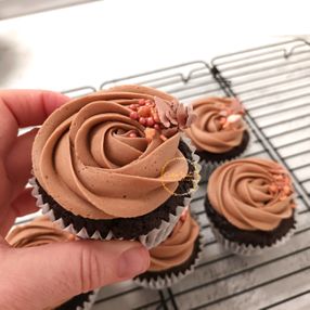 Chocolate and Rose Gold Cupcakes