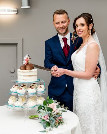 Personalised Wedding Cake | One - Tier Wedding Cake | Small Wedding Cake | Small Weddings | Semi-Naked Wedding Cake| Wedding Cupcakes | Low Key Wedding Cake |