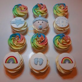 New Baby Rainbow Cupcakes