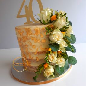 Semi Naked Cake with Flowers